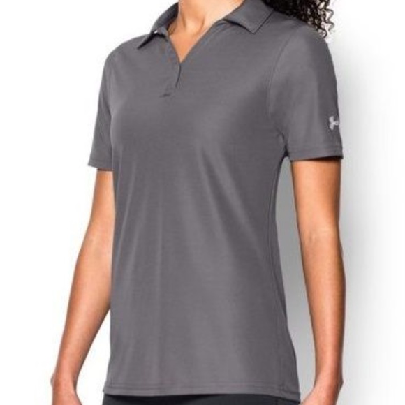 Under Armour Athletic Golfing Grey Cooling Polo Shirt - Picture 1 of 4